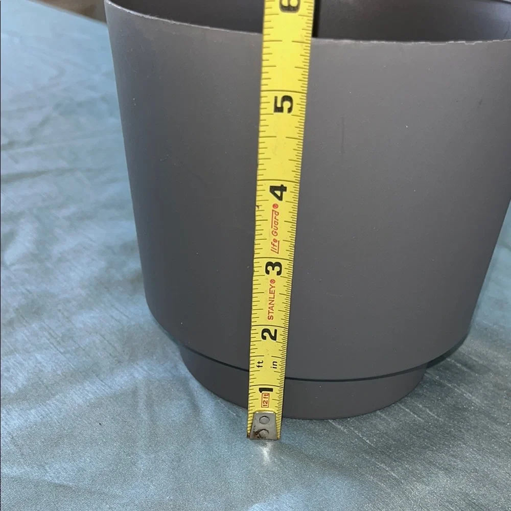 Elegant Gray and Cream Plastic Planters Set Of 2